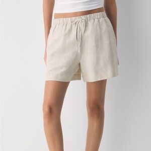 Iyla | M | Everyday Linen Blend Drawstring Shorts - Cream